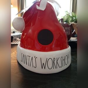 Rae Dunn Red and White Santa Hat Decor, New With Tags